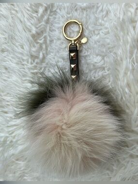 Michael Kors Studded Fur Pom Pom Lollipop Bag Charm.